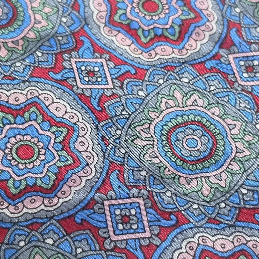 Vintage The Specialty House Silk Moroccan Mandala Women's Scarf Red Blue NWT